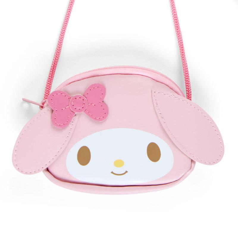 Japan Sanrio Original Face Coin Case with Rope - My Melody