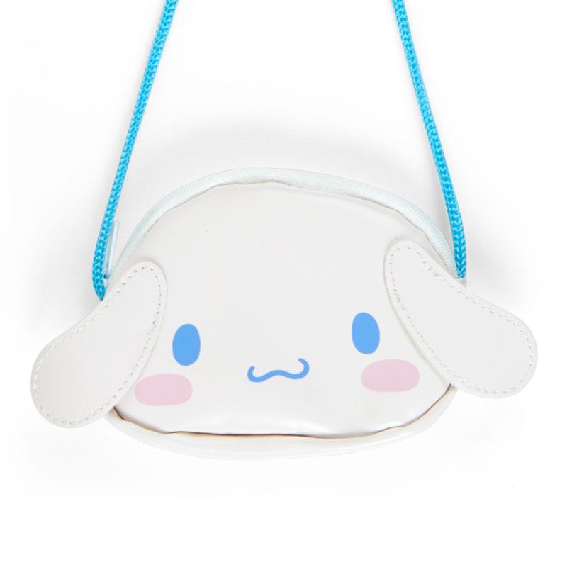 Japan Sanrio Original Face Coin Case with Rope - Cinnamoroll