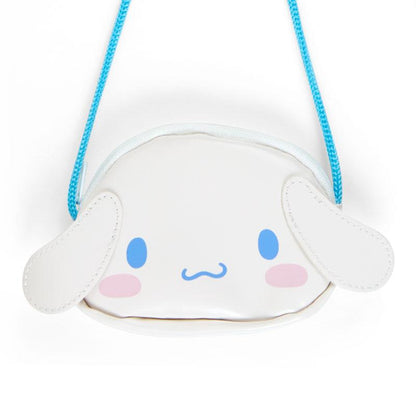 Japan Sanrio Original Face Coin Case with Rope - Cinnamoroll