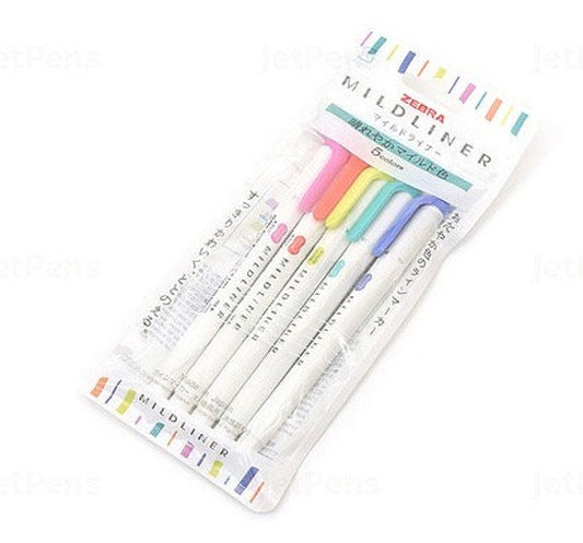 ZEBRA Mildliner Double-Sided Highlighter - 5 Colour SET Hareyaka