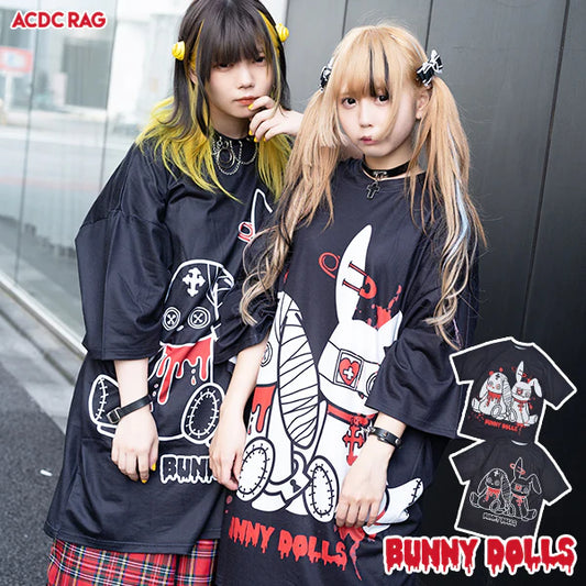 ACDC RAG Black White Bunny Dolls T-shirt