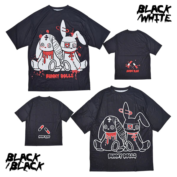 ACDC RAG Black White Bunny Dolls T-shirt