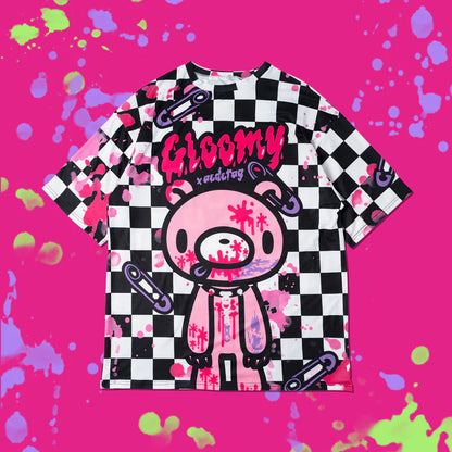 ACDC RAG x Gloomy Bear Checkered Oversized Tee Shirt