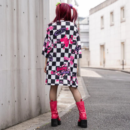 ACDC RAG x Gloomy Bear Checkered Oversized Tee Shirt