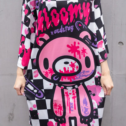 ACDC RAG x Gloomy Bear Checkered Oversized Tee Shirt