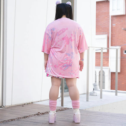 ACDC RAG x Gloomy Bear Oversized Tee Shirt Pastel Pink