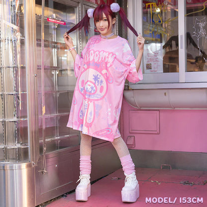 ACDC RAG x Gloomy Bear Oversized Tee Shirt Pastel Pink