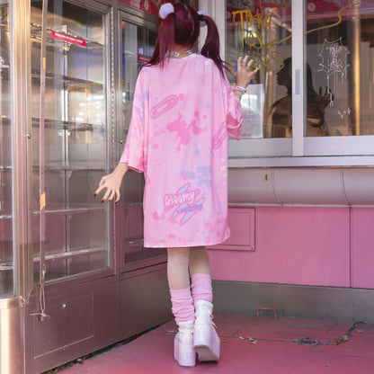 ACDC RAG x Gloomy Bear Oversized Tee Shirt Pastel Pink