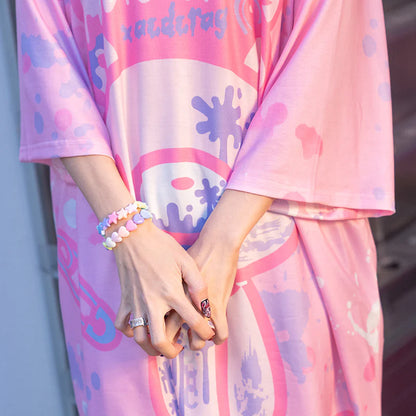 ACDC RAG x Gloomy Bear Oversized Tee Shirt Pastel Pink