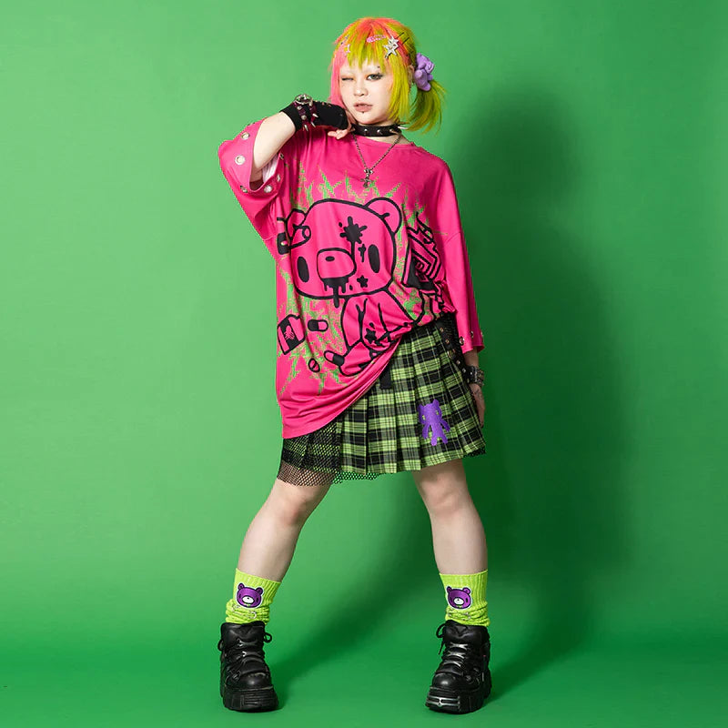 ACDC RAG x Gloomy Bear Oversized Tee Shirt Hot Pink