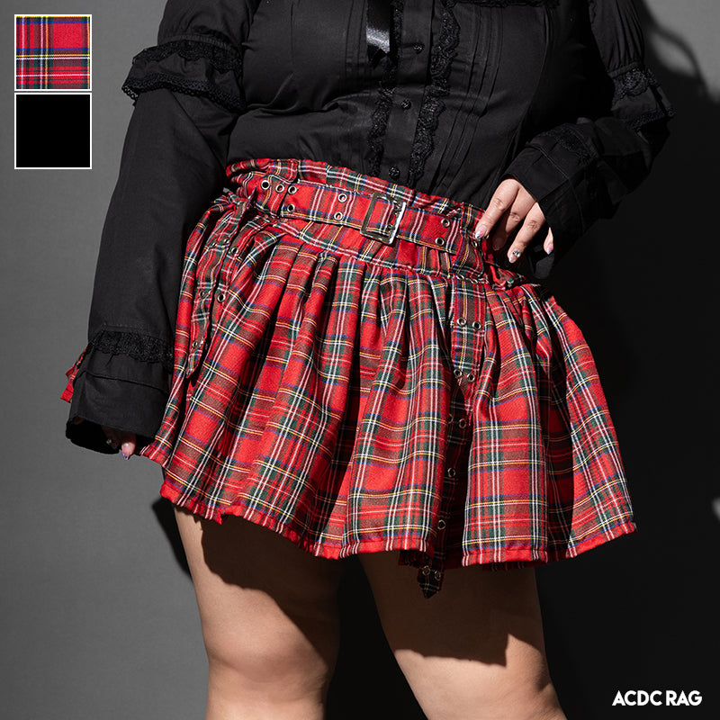 ACDC RAG Pleated Red Skirt PLUS SIZE