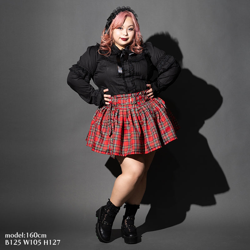 ACDC RAG Pleated Red Skirt PLUS SIZE