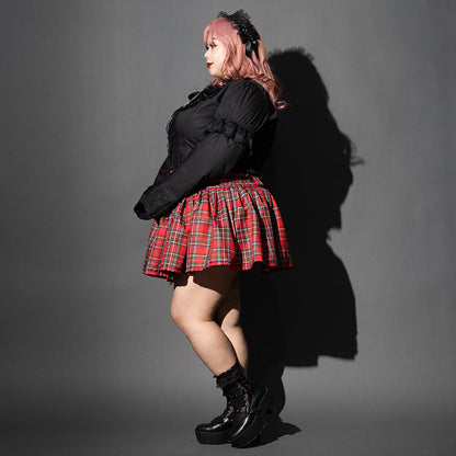 ACDC RAG Pleated Red Skirt PLUS SIZE