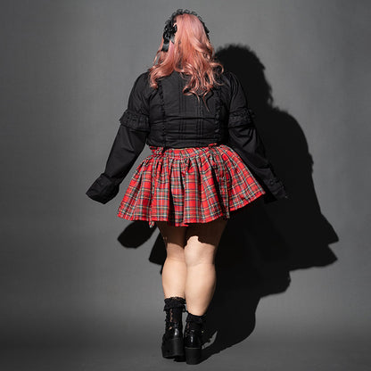 ACDC RAG Pleated Red Skirt PLUS SIZE