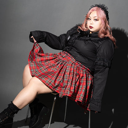 ACDC RAG Pleated Red Skirt PLUS SIZE