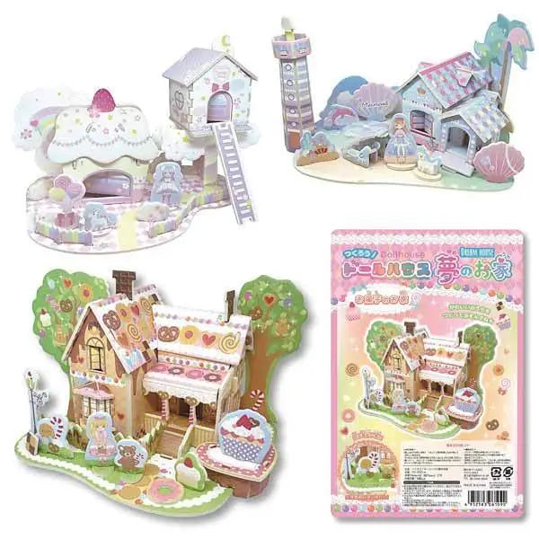 Doll House DIY Kit Candy House Japanese Papercraft Furniture Miniature Kids Toy