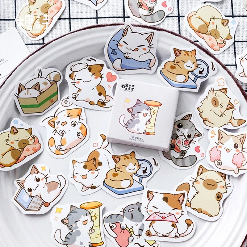 Sticker Box - Cartoon Cats - 46 Stickers