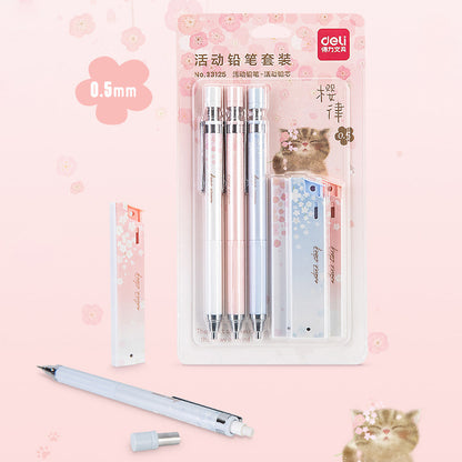 Deli Cherry Blossom Mechanical Pencil Set