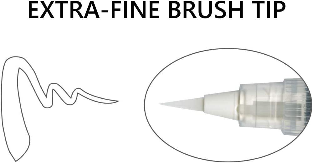 Kuretake ZIG  Cartoonist White Fude Brush Pen Paint & Cartridge Refill