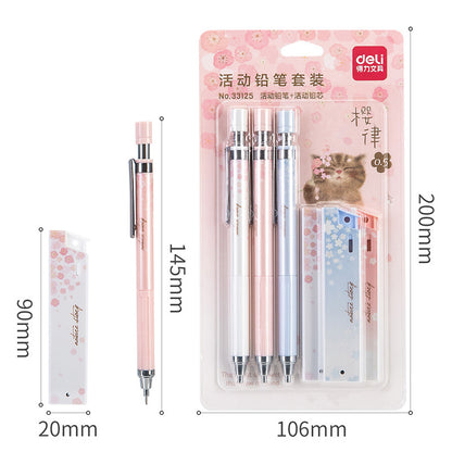 Deli Cherry Blossom Mechanical Pencil Set