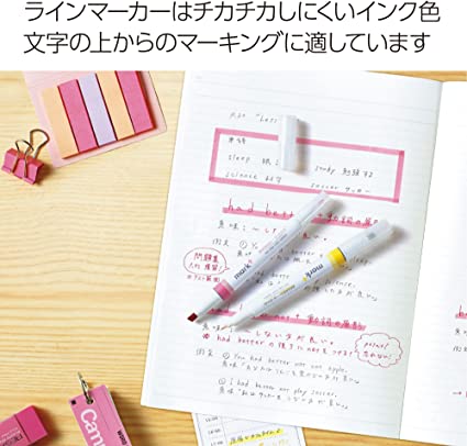 KOKUYO Mark + Two Colors Highlighters - Pack of 5