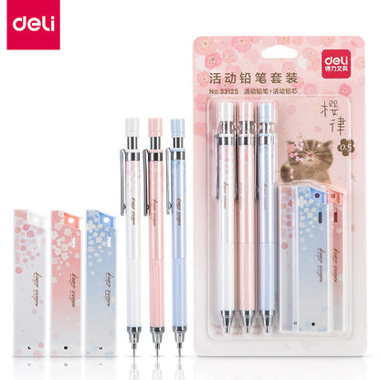 Deli Cherry Blossom Mechanical Pencil Set