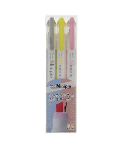 Sun-Star Pen and Marker Ninipie 3 Colors Set