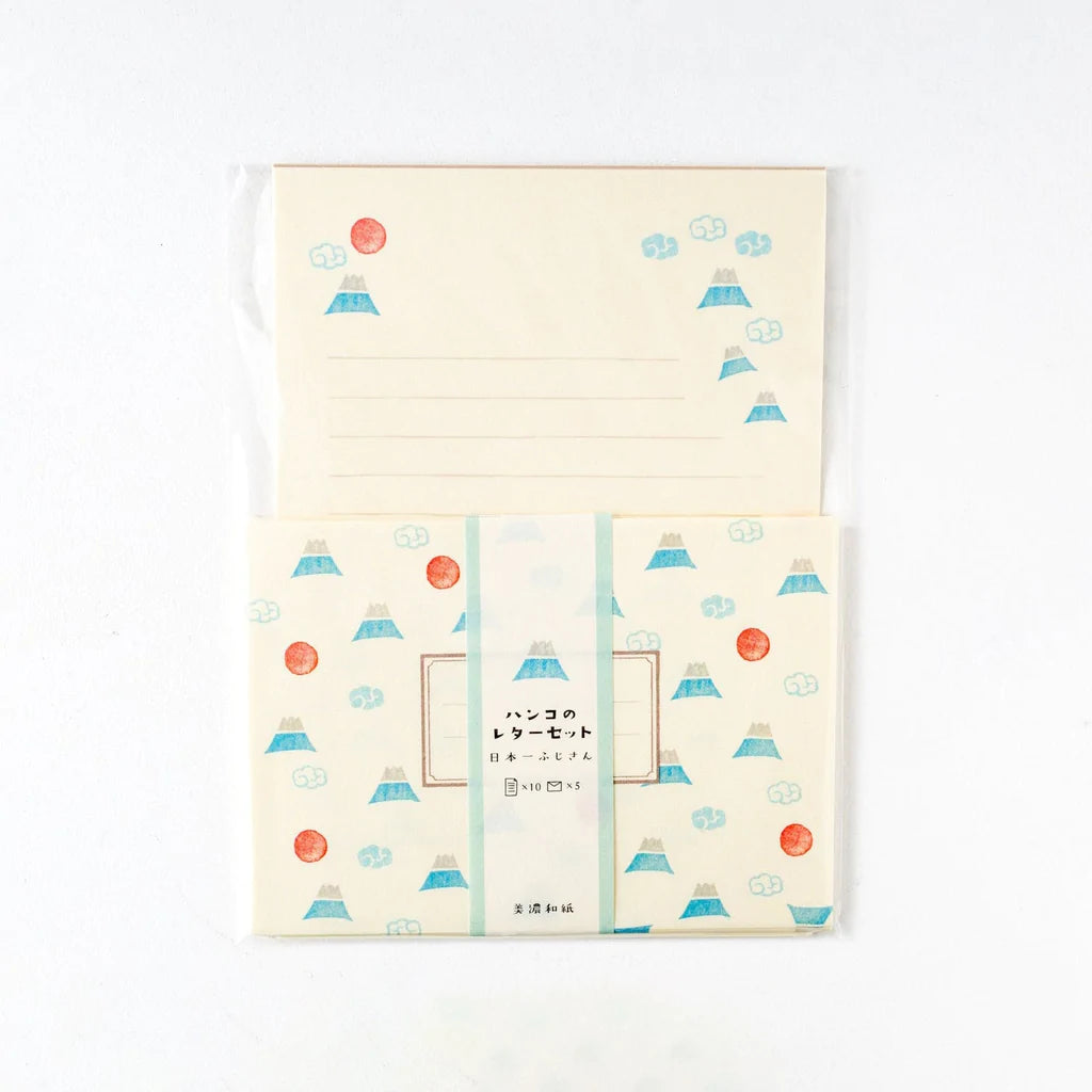 Mount Fuji 10 Letters & 5 Envelopes Washi Set